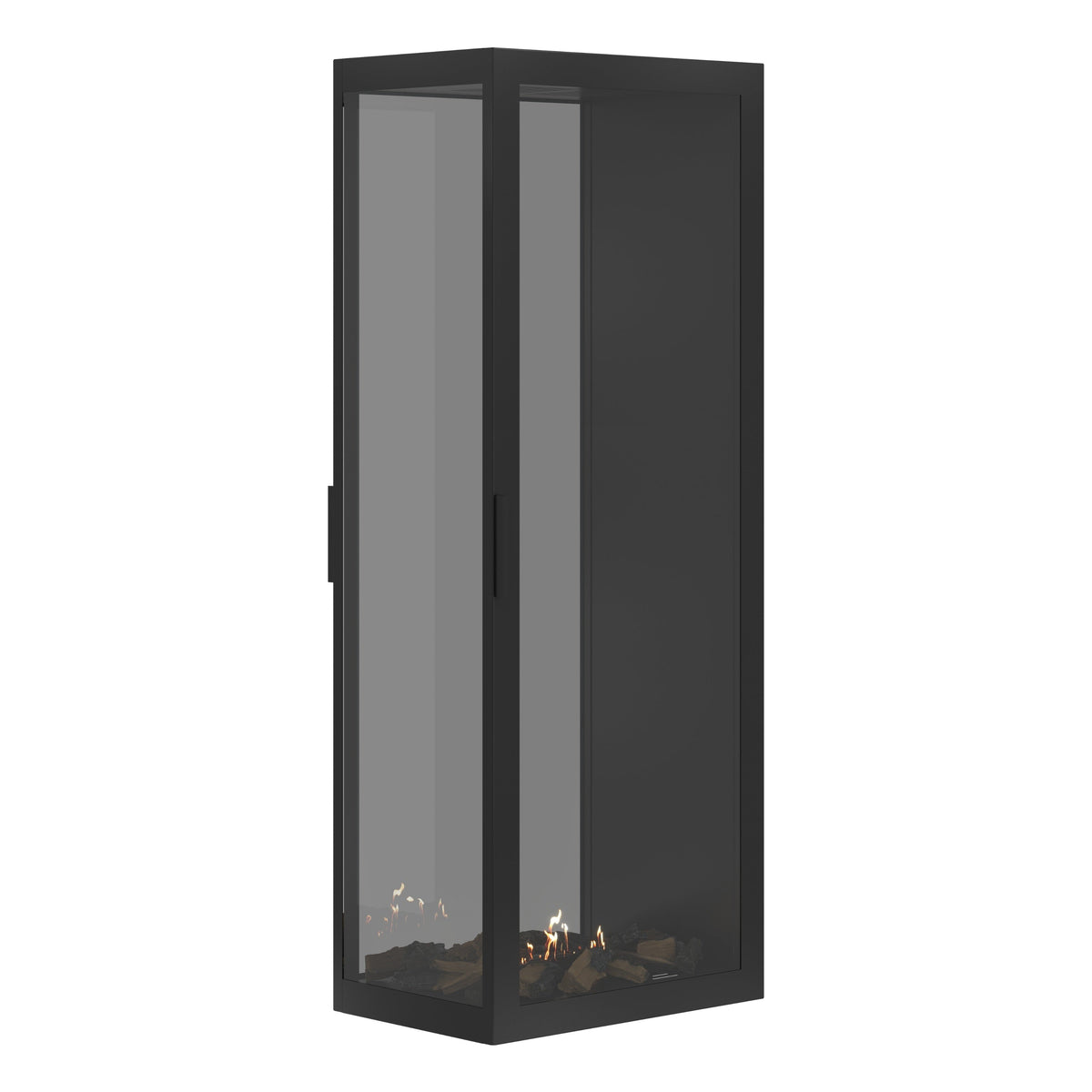 Wild Flame Saint verticale bio-ethanol roomdivider inbouwhaard met volle glas 60 x 200 cm – sfeerfoto