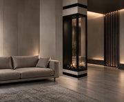 Wild Flame Saint verticale bio-ethanol roomdivider inbouwhaard met volle glas 60 x 200 cm – sfeerfoto