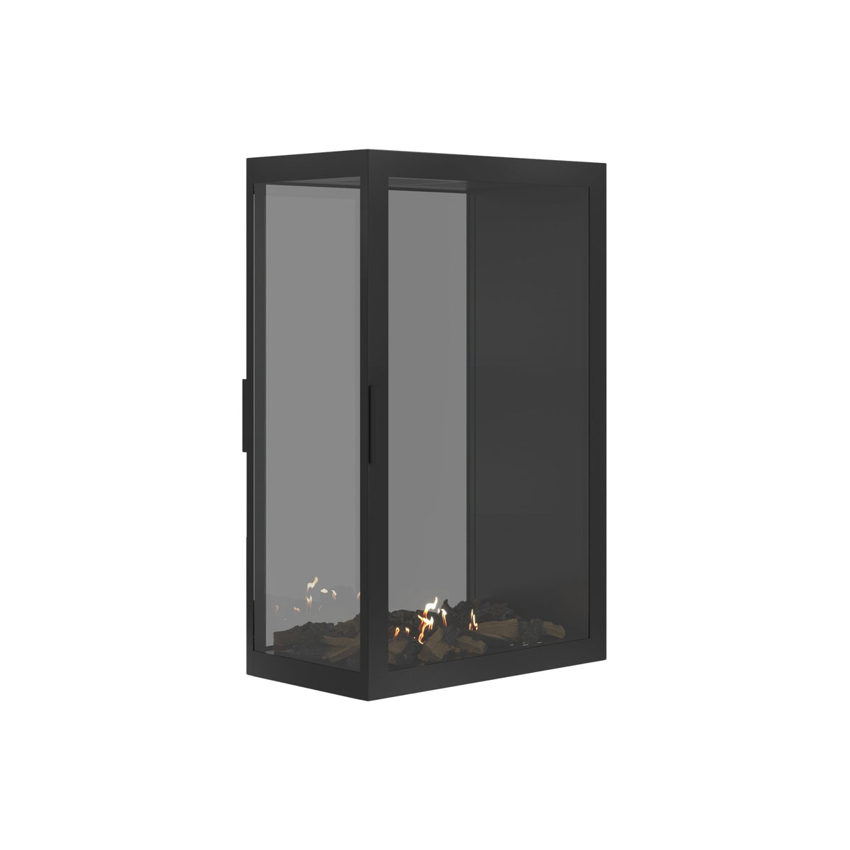 Wild Flame Saint verticale bio-ethanol roomdivider inbouwhaard met volle glas 70 x 100 cm – sfeerfoto
