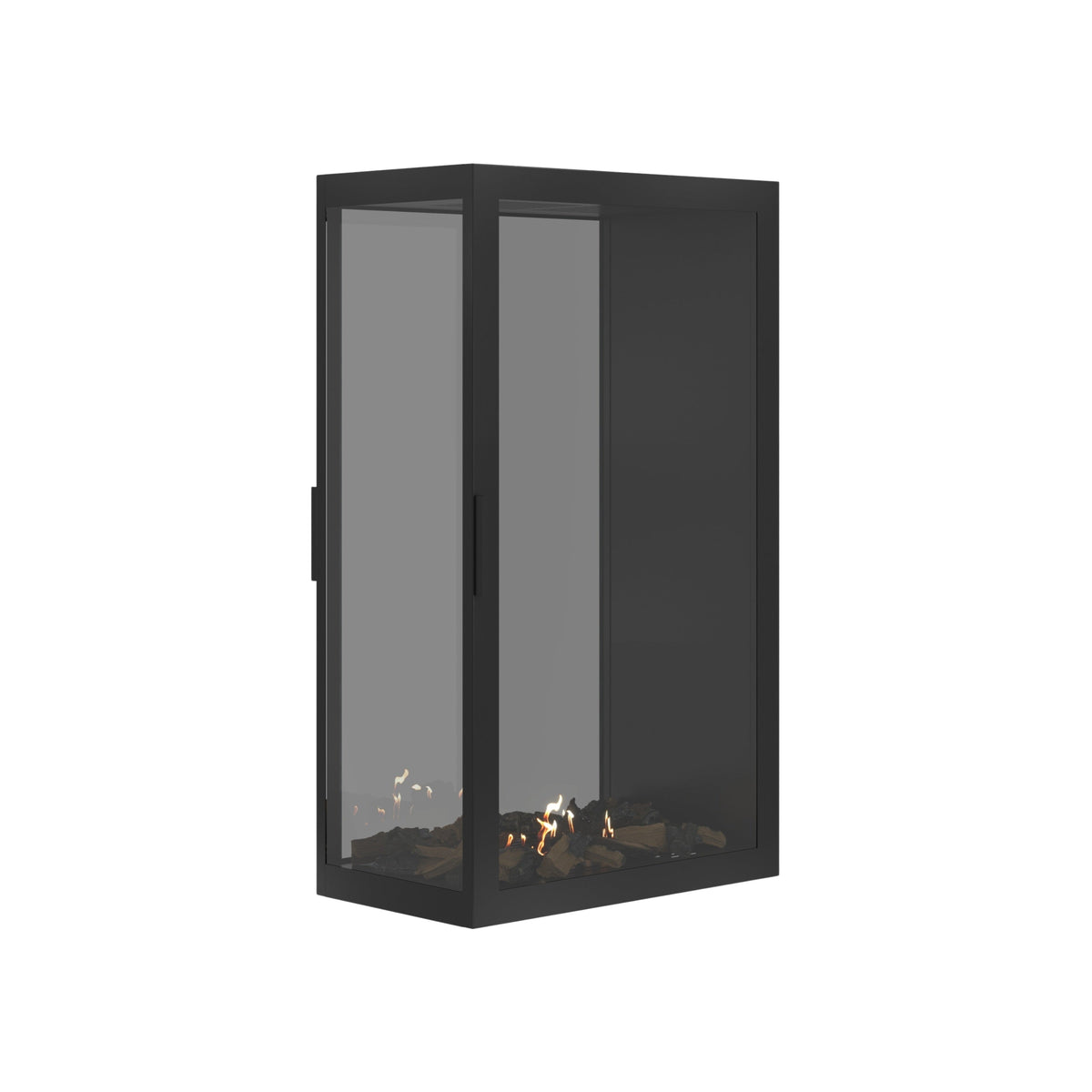 Wild Flame Saint verticale bio-ethanol roomdivider inbouwhaard met volle glas 70 x 120 cm – sfeerfoto