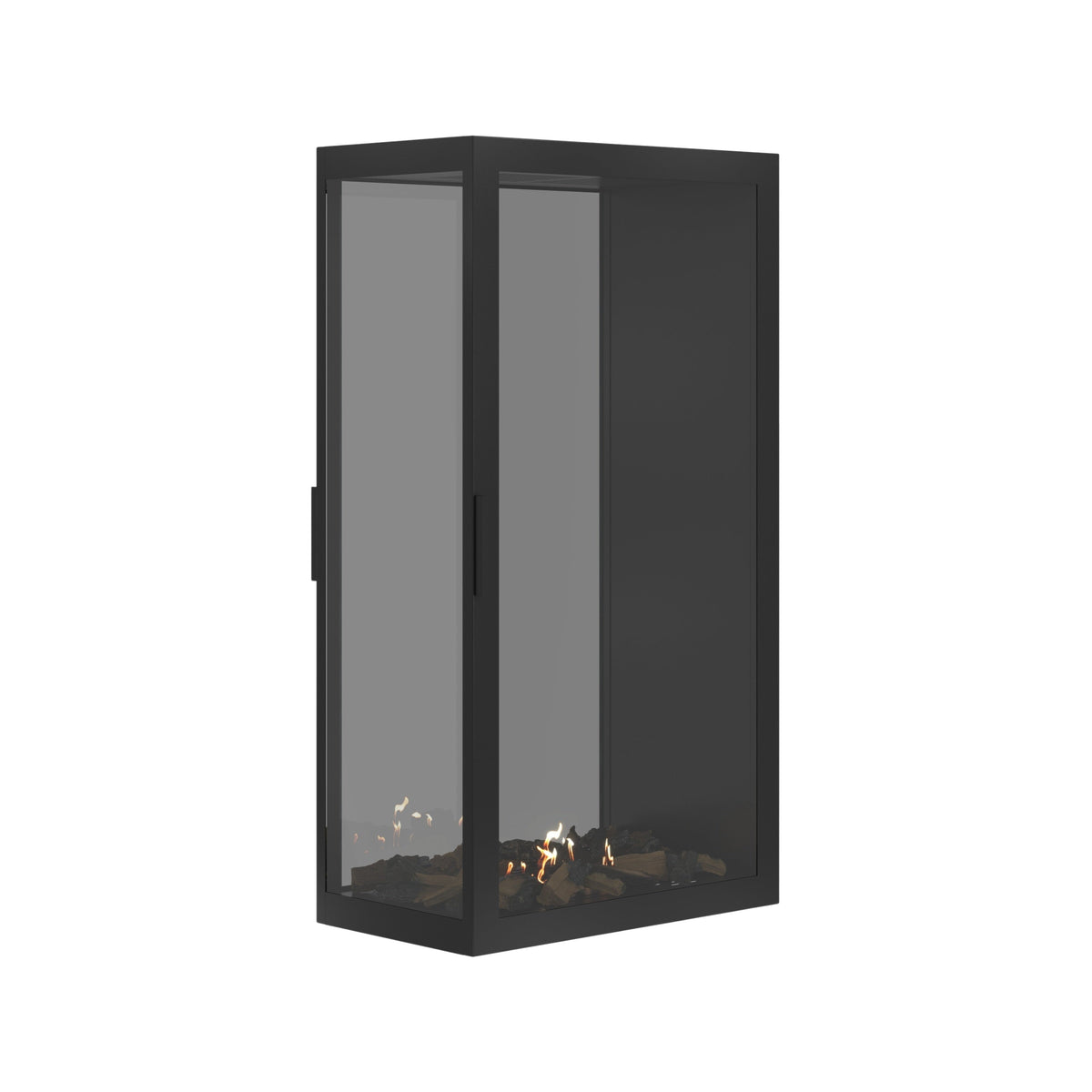 Wild Flame Saint verticale bio-ethanol roomdivider inbouwhaard met volle glas 70 x 140 cm – sfeerfoto