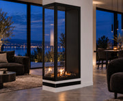 Wild Flame Saint verticale bio-ethanol roomdivider inbouwhaard met volle glas 70 x 140 cm – sfeerfoto