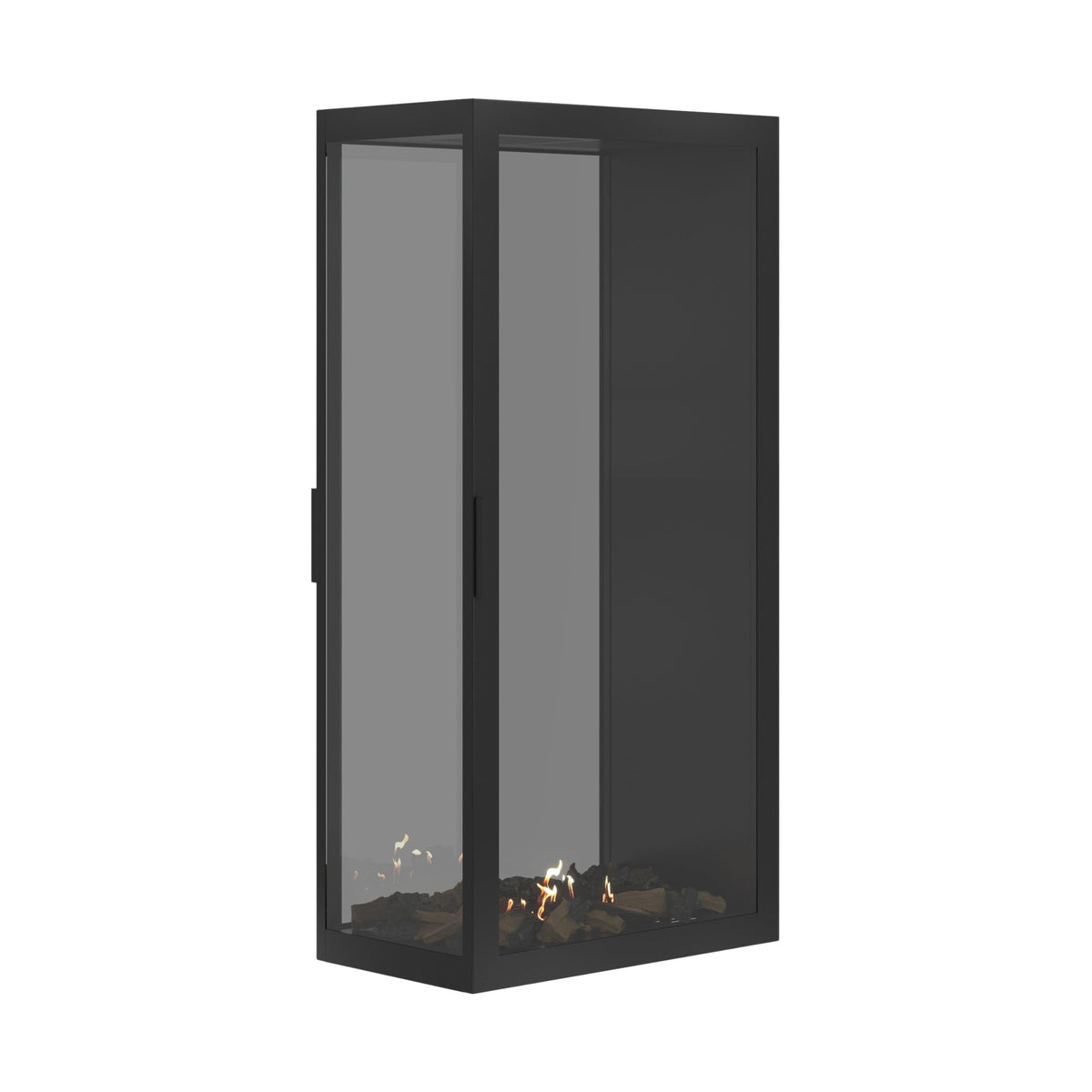 Wild Flame Saint verticale bio-ethanol roomdivider inbouwhaard met volle glas 70 x 160 cm – sfeerfoto