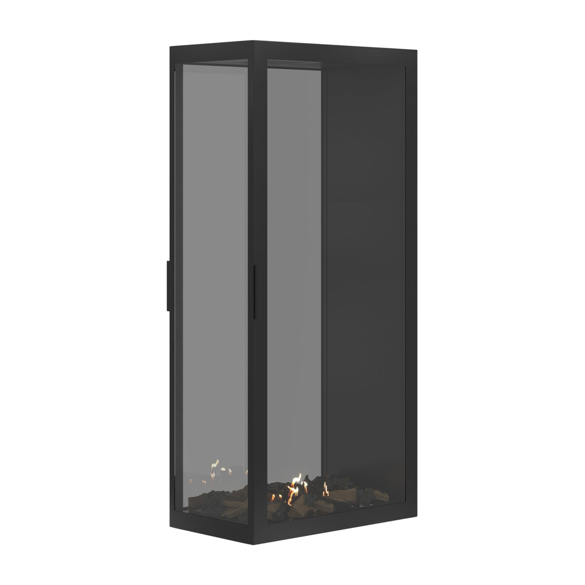Wild Flame Saint verticale bio-ethanol roomdivider inbouwhaard met volle glas 70 x 180 cm – sfeerfoto
