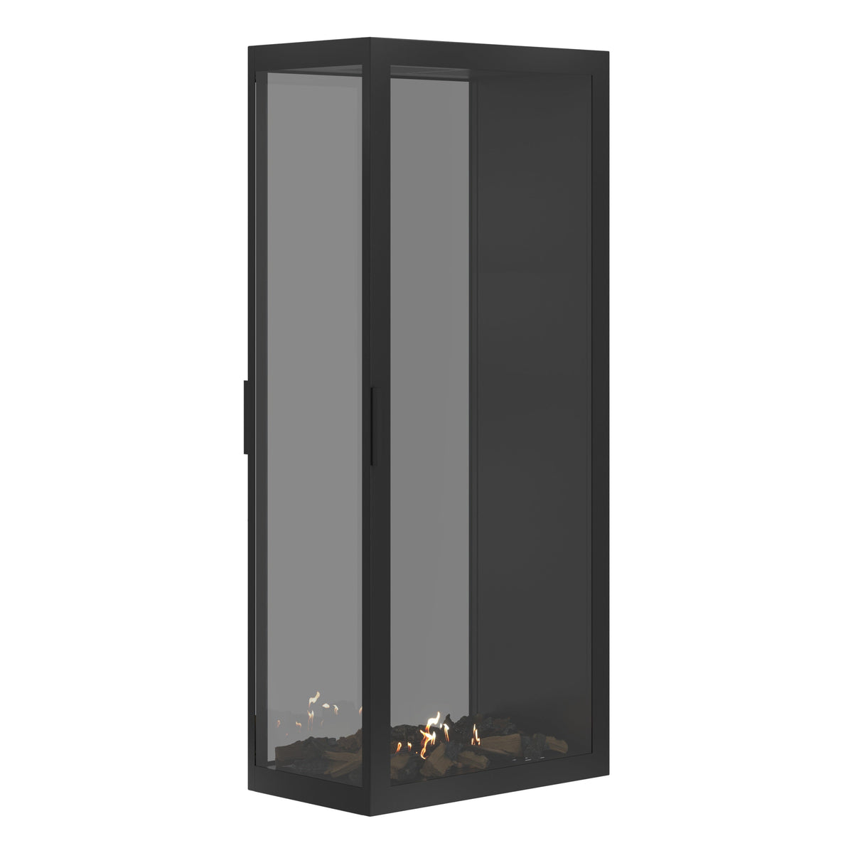 Wild Flame Saint verticale bio-ethanol roomdivider inbouwhaard met volle glas 70 x 200 cm – sfeerfoto