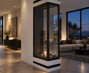 Wild Flame Saint verticale bio-ethanol roomdivider inbouwhaard met volle glas 70 x 200 cm – sfeerfoto