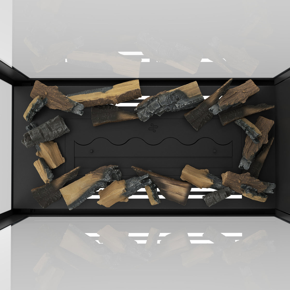 Wild Flame Saint verticale bio-ethanol roomdivider inbouwhaard met volle glas 80 x 100 cm – detailfoto