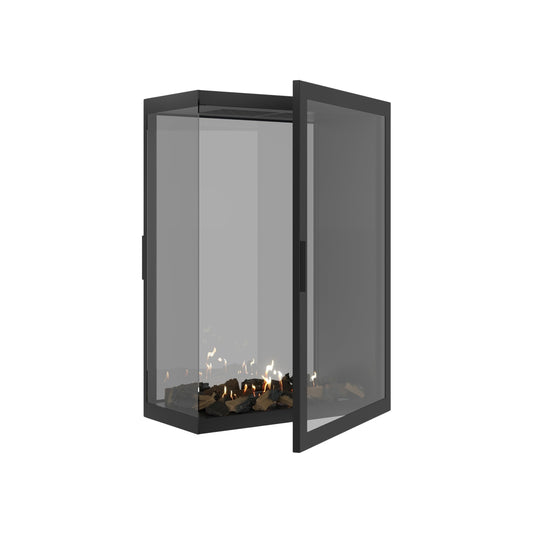 Wild Flame Saint verticale bio-ethanol roomdivider inbouwhaard met volle glas 80 x 100 cm – productfoto