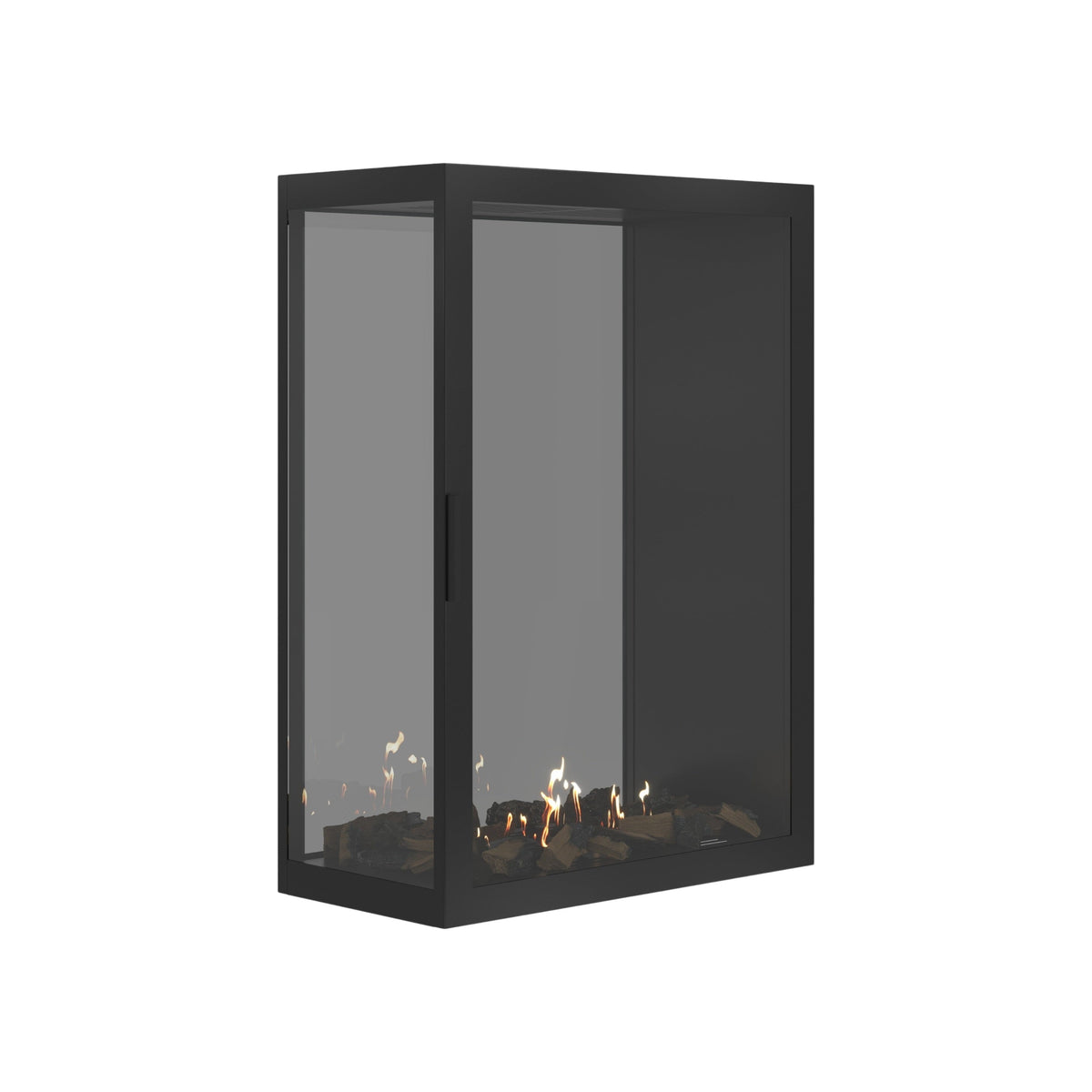 Wild Flame Saint verticale bio-ethanol roomdivider inbouwhaard met volle glas 80 x 120 cm – sfeerfoto