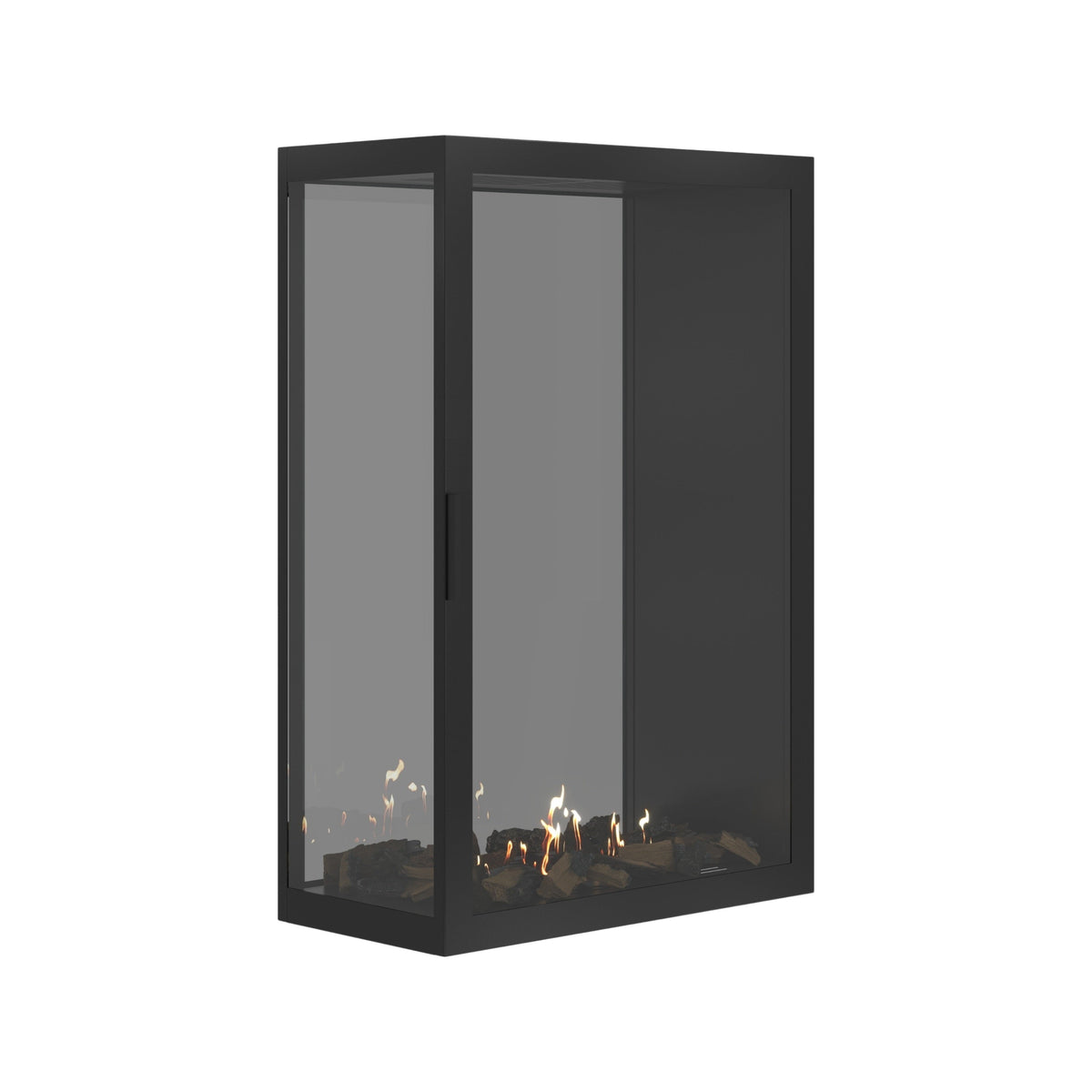 Wild Flame Saint verticale bio-ethanol roomdivider inbouwhaard met volle glas 80 x 140 cm – sfeerfoto