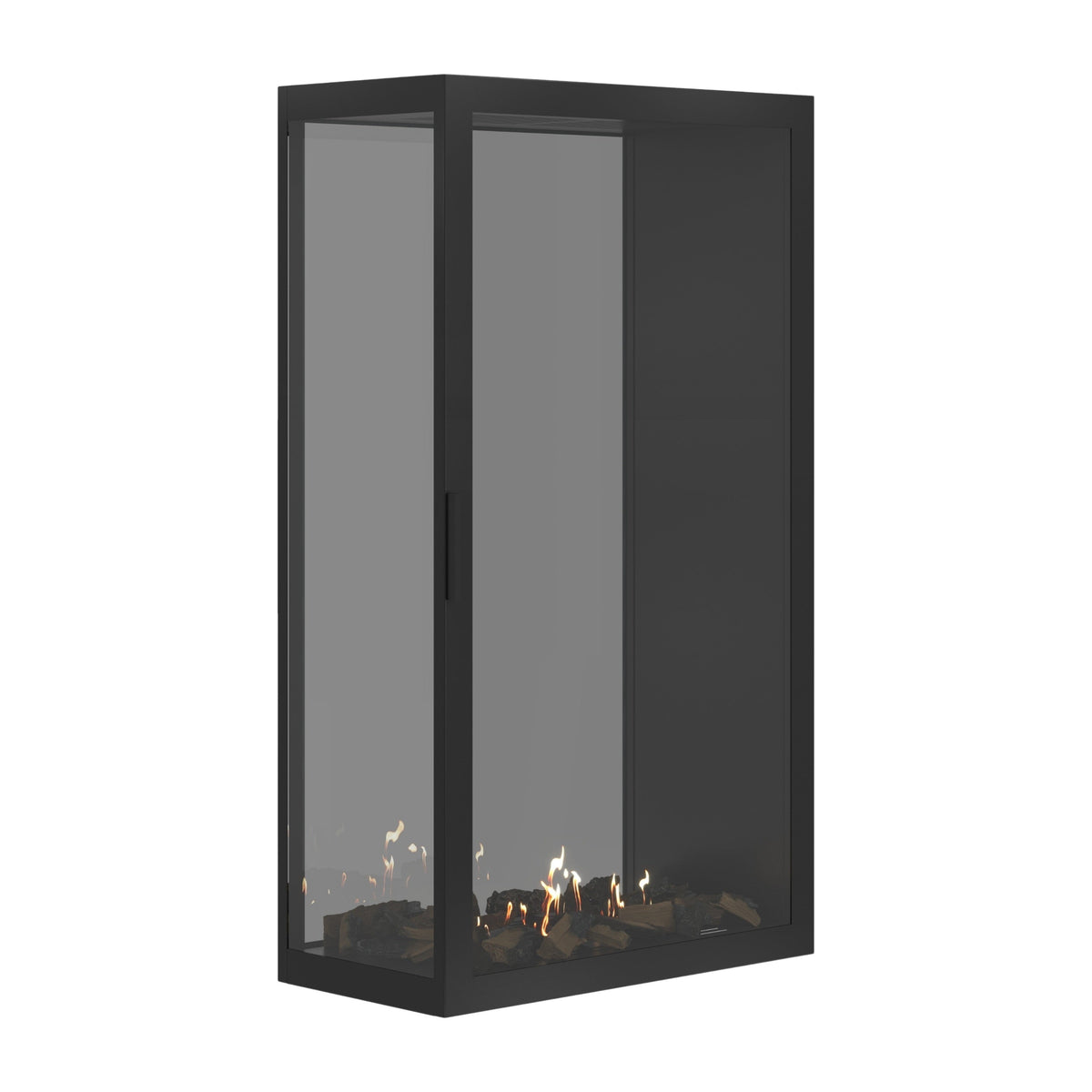 Wild Flame Saint verticale bio-ethanol roomdivider inbouwhaard met volle glas 80 x 180 cm – sfeerfoto