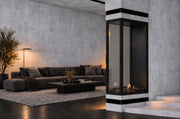 Wild Flame Saint verticale bio-ethanol roomdivider inbouwhaard met volle glas 80 x 180 cm – sfeerfoto