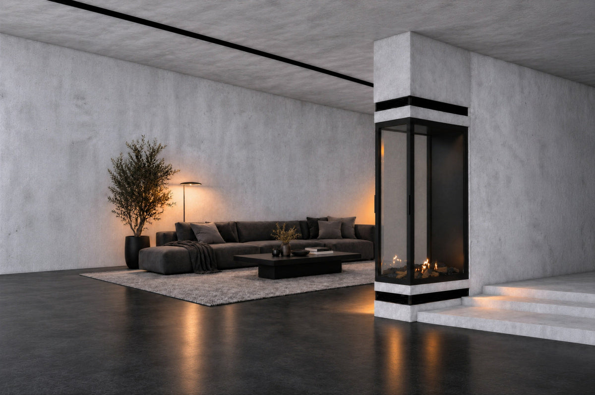 Wild Flame Saint verticale bio-ethanol roomdivider inbouwhaard met volle glas 80 x 180 cm – detailfoto