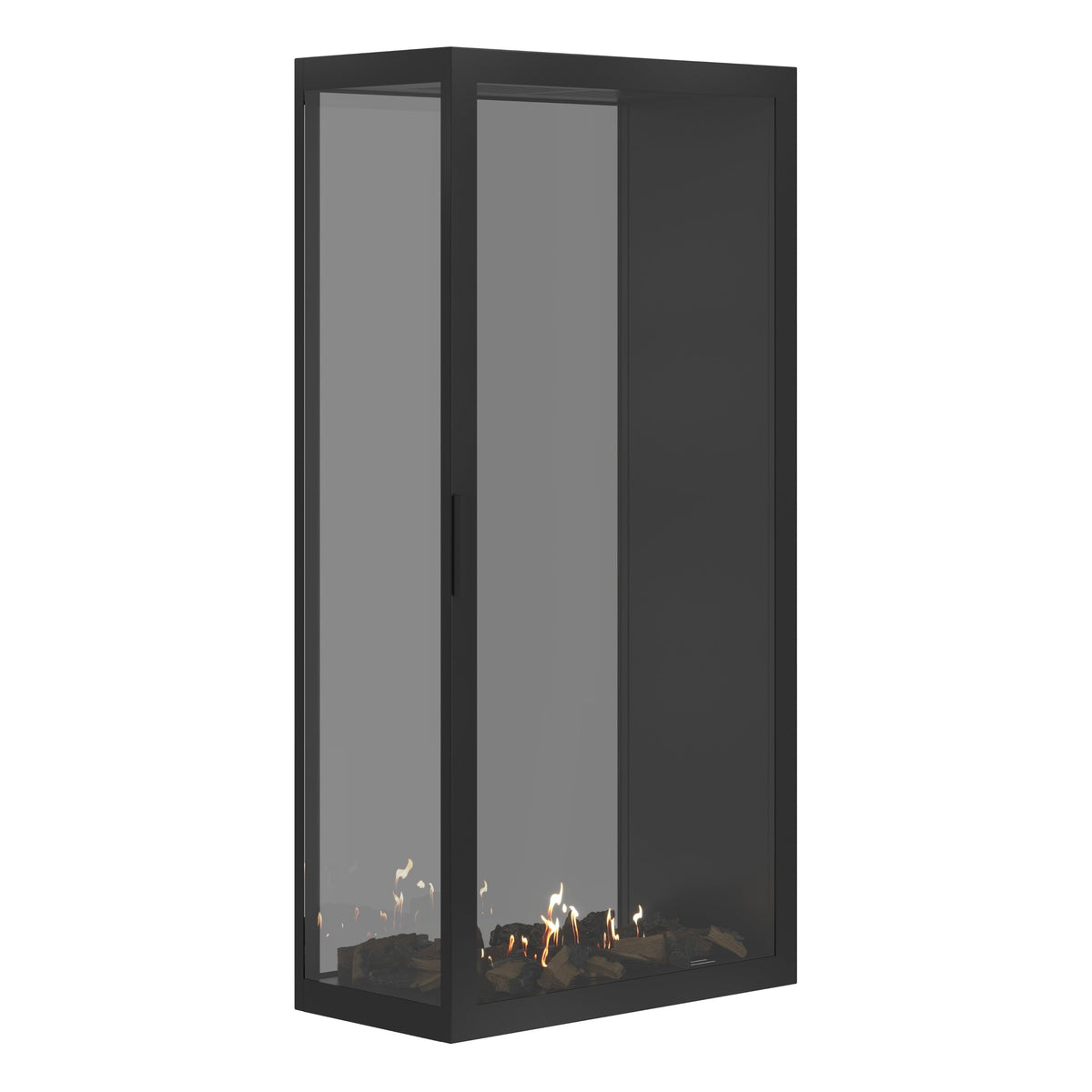 Wild Flame Saint verticale bio-ethanol roomdivider inbouwhaard met volle glas 80 x 200 cm – sfeerfoto