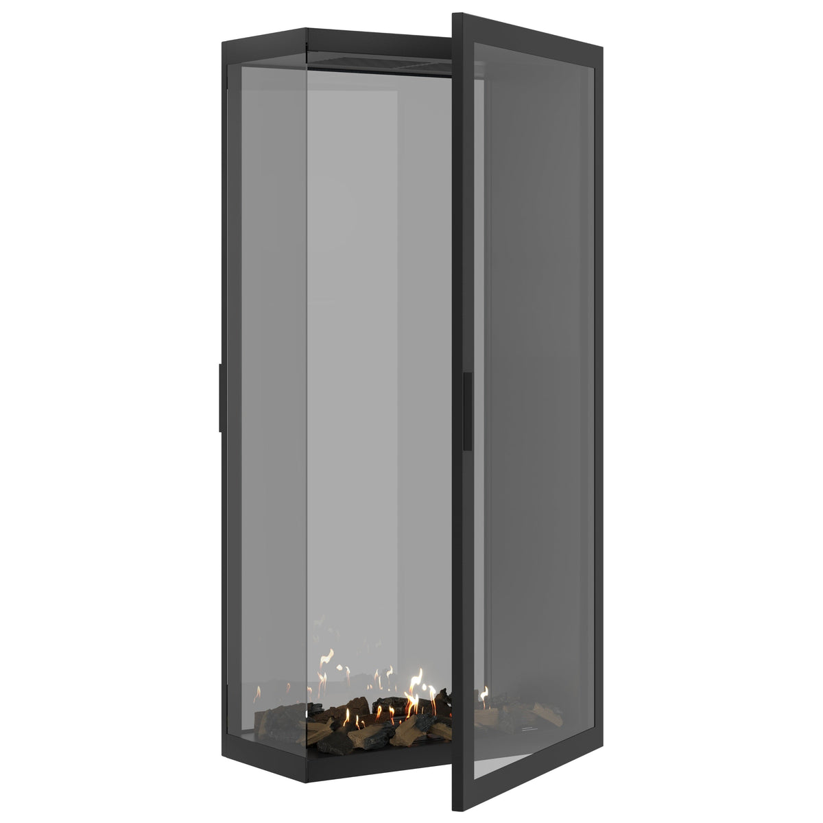Wild Flame Saint verticale bio-ethanol roomdivider inbouwhaard met volle glas 80 x 200 cm – productfoto