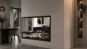 Wild Flame Saint U-vorm driezijdige bio-ethanol inbouwhaard 100 cm – sfeerfoto