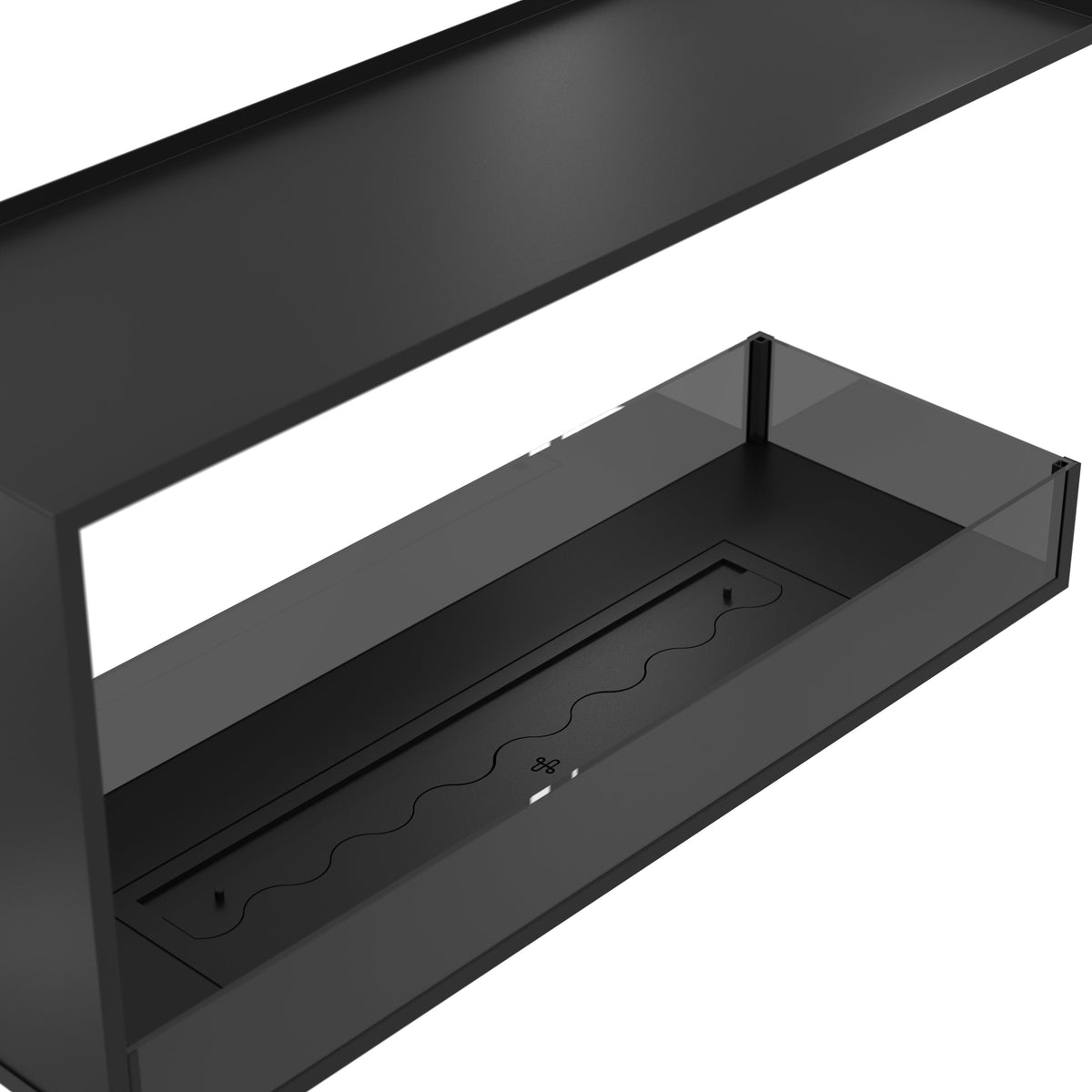 Wild Flame Saint U-vorm driezijdige bio-ethanol inbouwhaard 130 cm – sfeerfoto