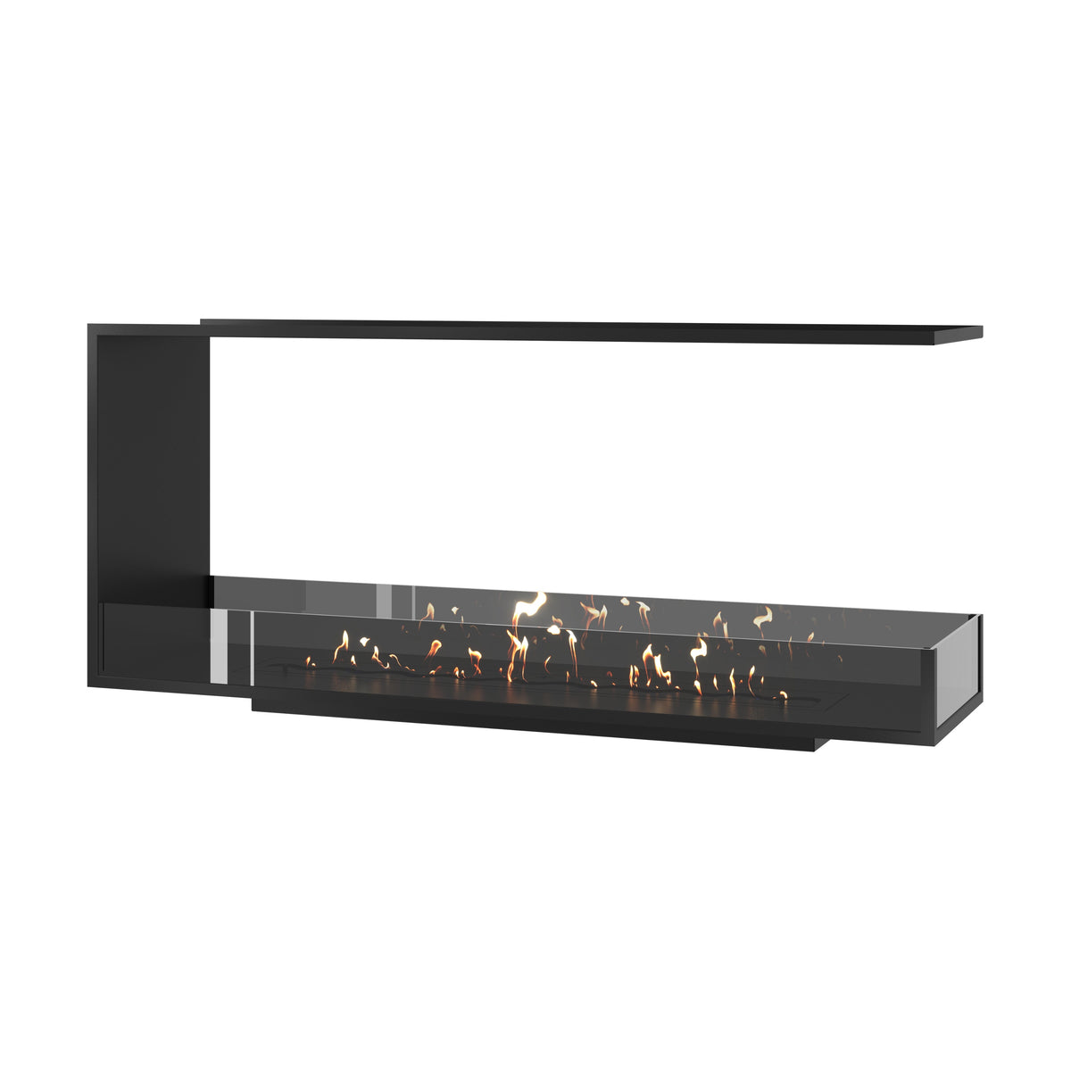 Wild Flame Saint U-vorm driezijdige bio-ethanol inbouwhaard 140 cm – productfoto