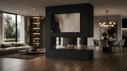 Wild Flame Saint U-vorm driezijdige bio-ethanol inbouwhaard 140 cm – sfeerfoto