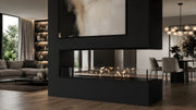 Wild Flame Saint U-vorm driezijdige bio-ethanol inbouwhaard 140 cm – detailfoto