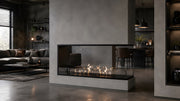 Wild Flame Saint U-vorm driezijdige bio-ethanol inbouwhaard 150 cm – sfeerfoto