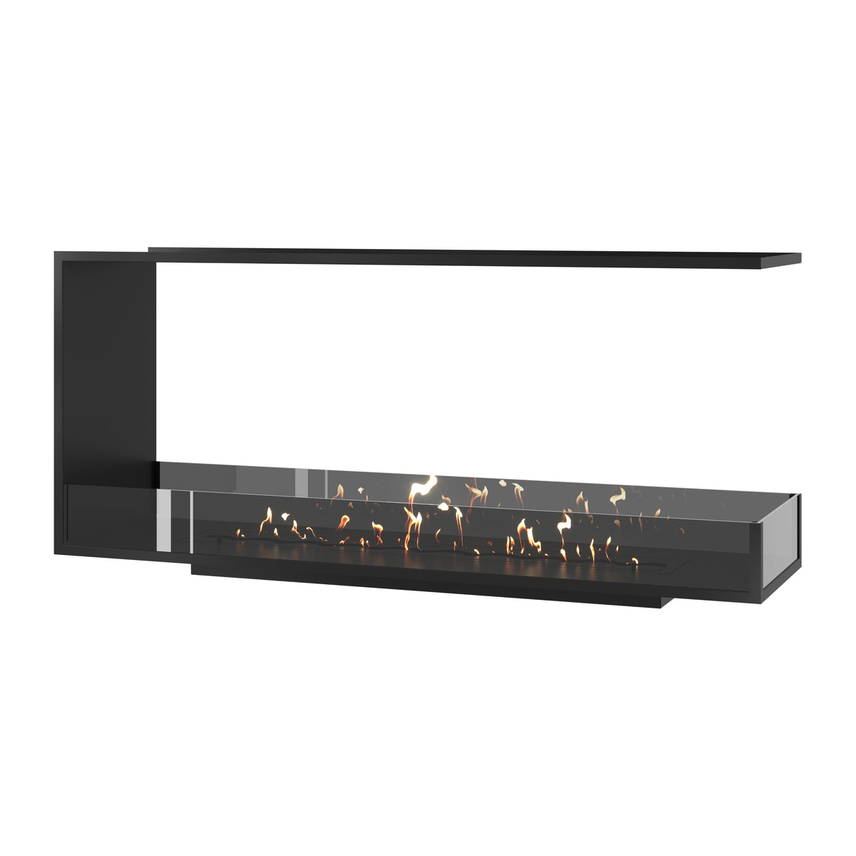Wild Flame Saint U-vorm driezijdige bio-ethanol inbouwhaard 150 cm – productfoto