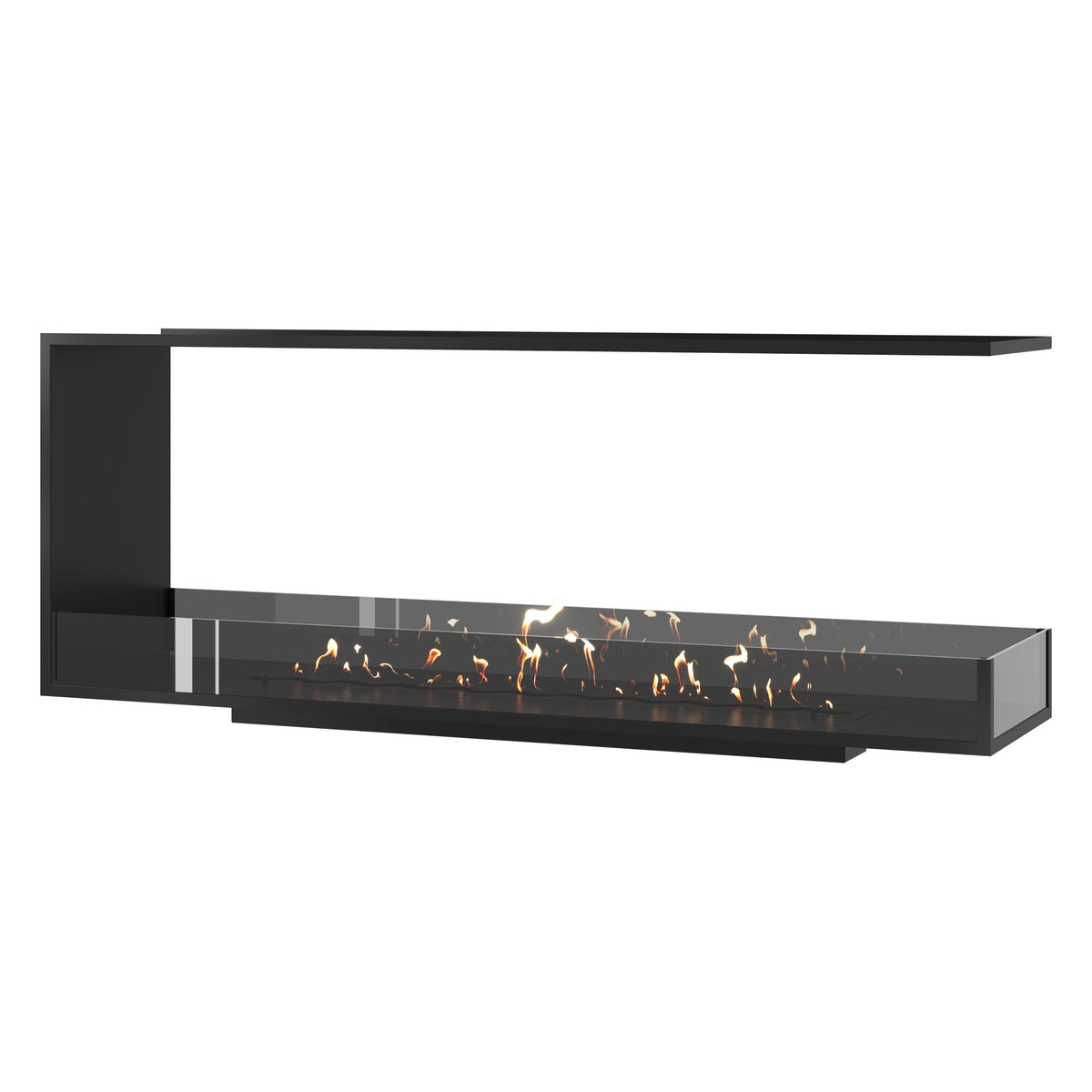 Wild Flame Saint U-vorm driezijdige bio-ethanol inbouwhaard 170 cm – productfoto