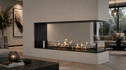Wild Flame Saint U-vorm driezijdige bio-ethanol inbouwhaard 170 cm – sfeerfoto