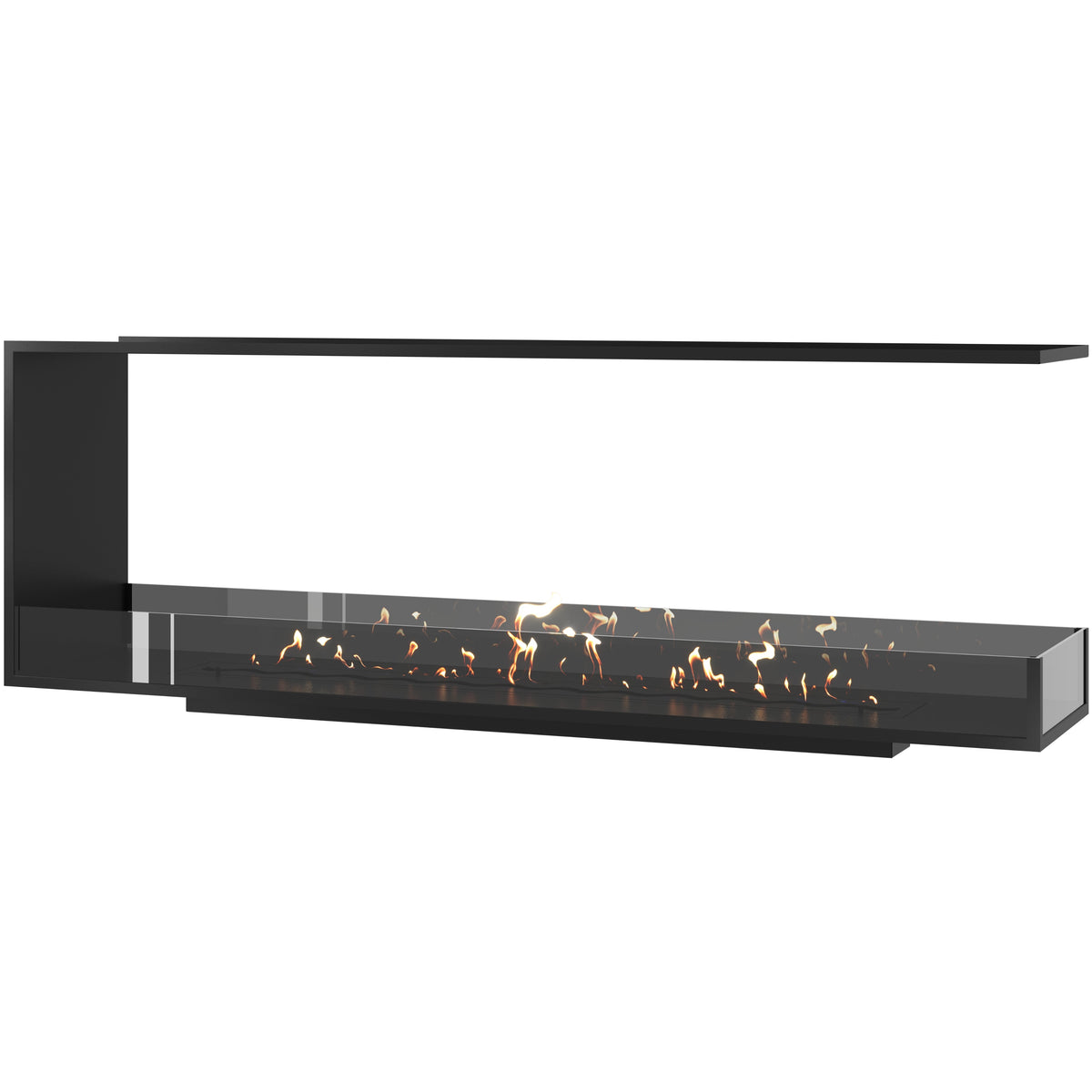 Wild Flame Saint U-vorm driezijdige bio-ethanol inbouwhaard 200 cm – productfoto