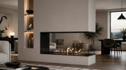 Wild Flame Saint U-vorm driezijdige bio-ethanol inbouwhaard 200 cm – sfeerfoto