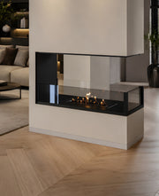 Wild Flame Saint U-vorm driezijdige bio-ethanol inbouwhaard 60 cm – detailfoto