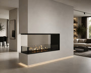 Wild Flame Saint U-vorm driezijdige bio-ethanol inbouwhaard 90 cm – sfeerfoto