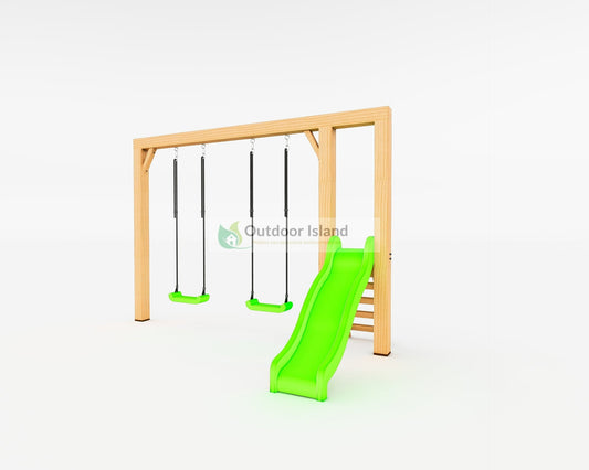 Schommel met Glijbaan | Outdoor Island | Douglashout Outdoor Island