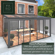 Aluminium schuifpui op maat – 185 x 235 cm | Yard Outdoor