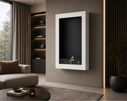 Wild Flame Selected Box verticale bio-ethanol wandhaard wit 80 x 160 cm – sfeerfoto