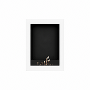 Wild Flame Selected Box verticale bio-ethanol wandhaard wit 60 x 100 cm – sfeerfoto