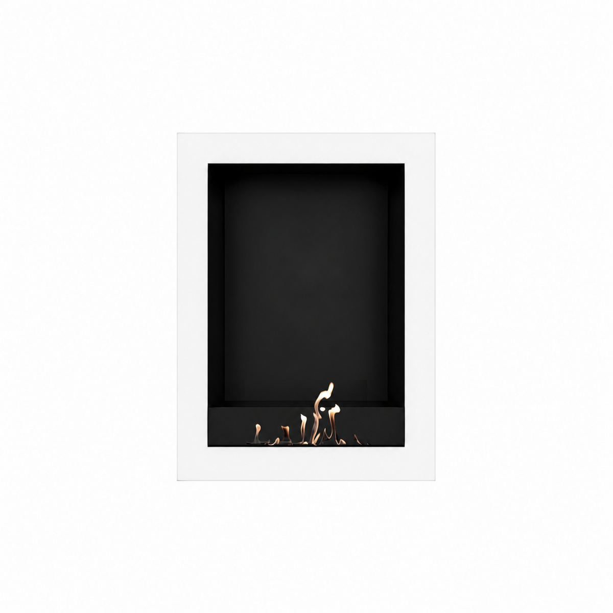 Wild Flame Selected Box verticale bio-ethanol wandhaard wit 60 x 100 cm – sfeerfoto
