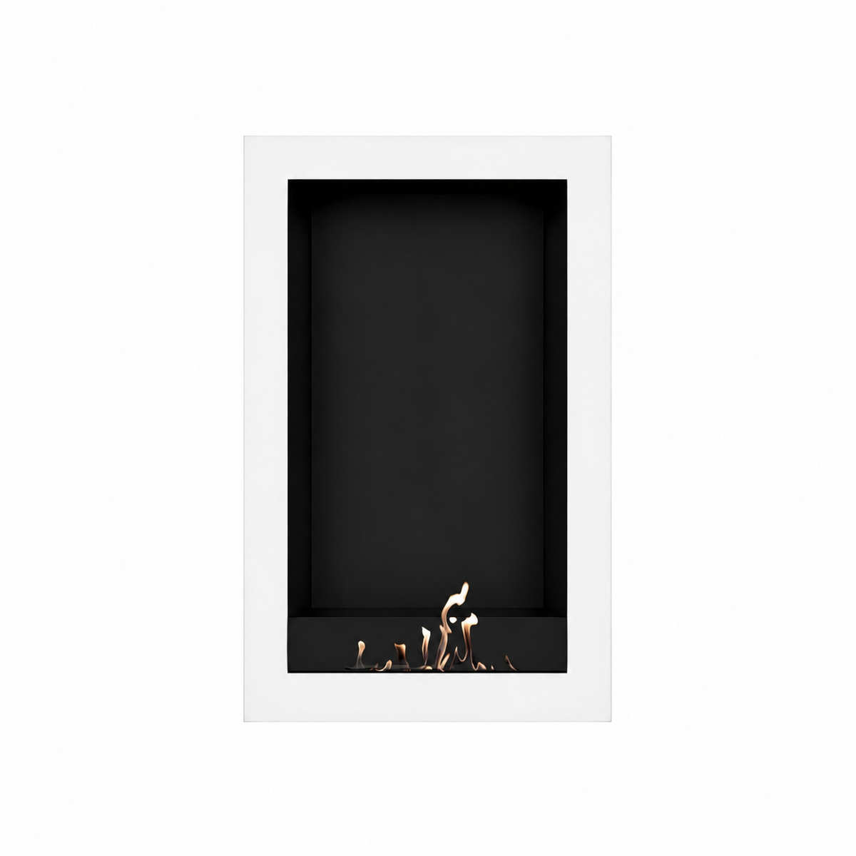 Wild Flame Selected Box verticale bio-ethanol wandhaard wit 60 x 140 cm – sfeerfoto