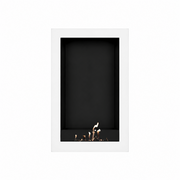 Wild Flame Selected Box verticale bio-ethanol wandhaard wit 60 x 140 cm – sfeerfoto