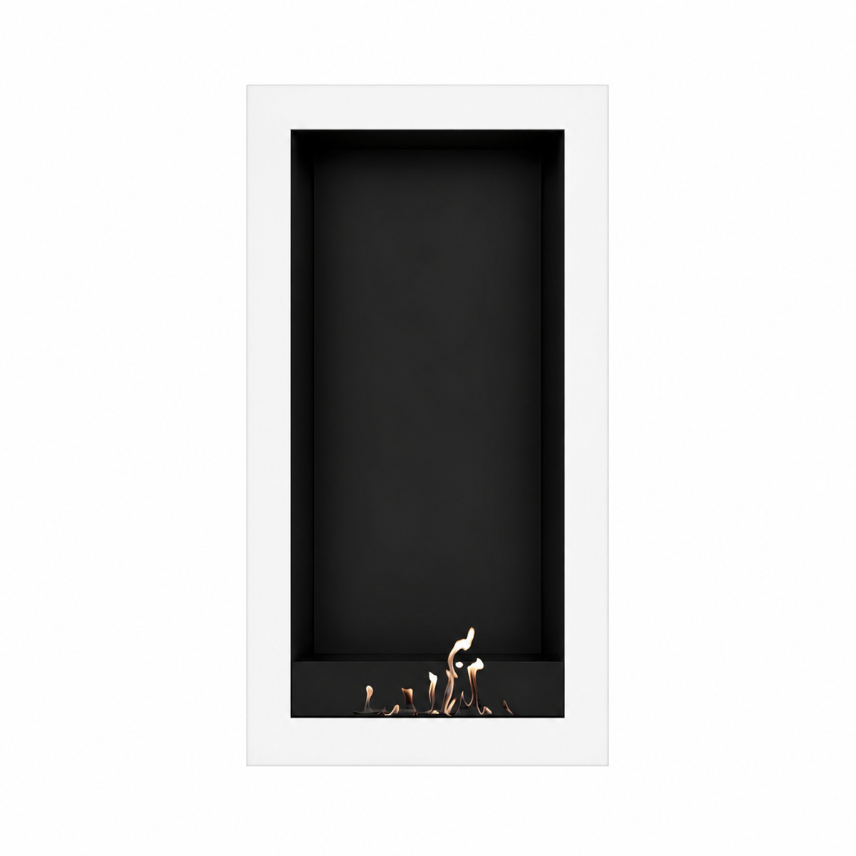 Wild Flame Selected Box verticale bio-ethanol wandhaard wit 60 x 180 cm – sfeerfoto
