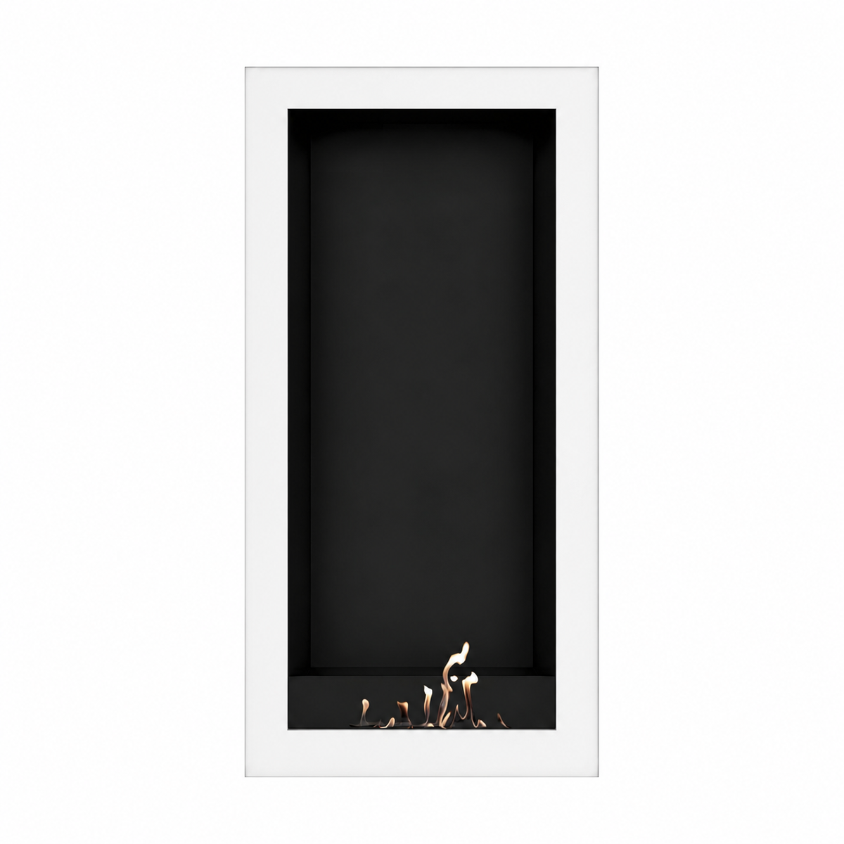 Wild Flame Selected Box verticale bio-ethanol wandhaard wit 60 x 200 cm – sfeerfoto