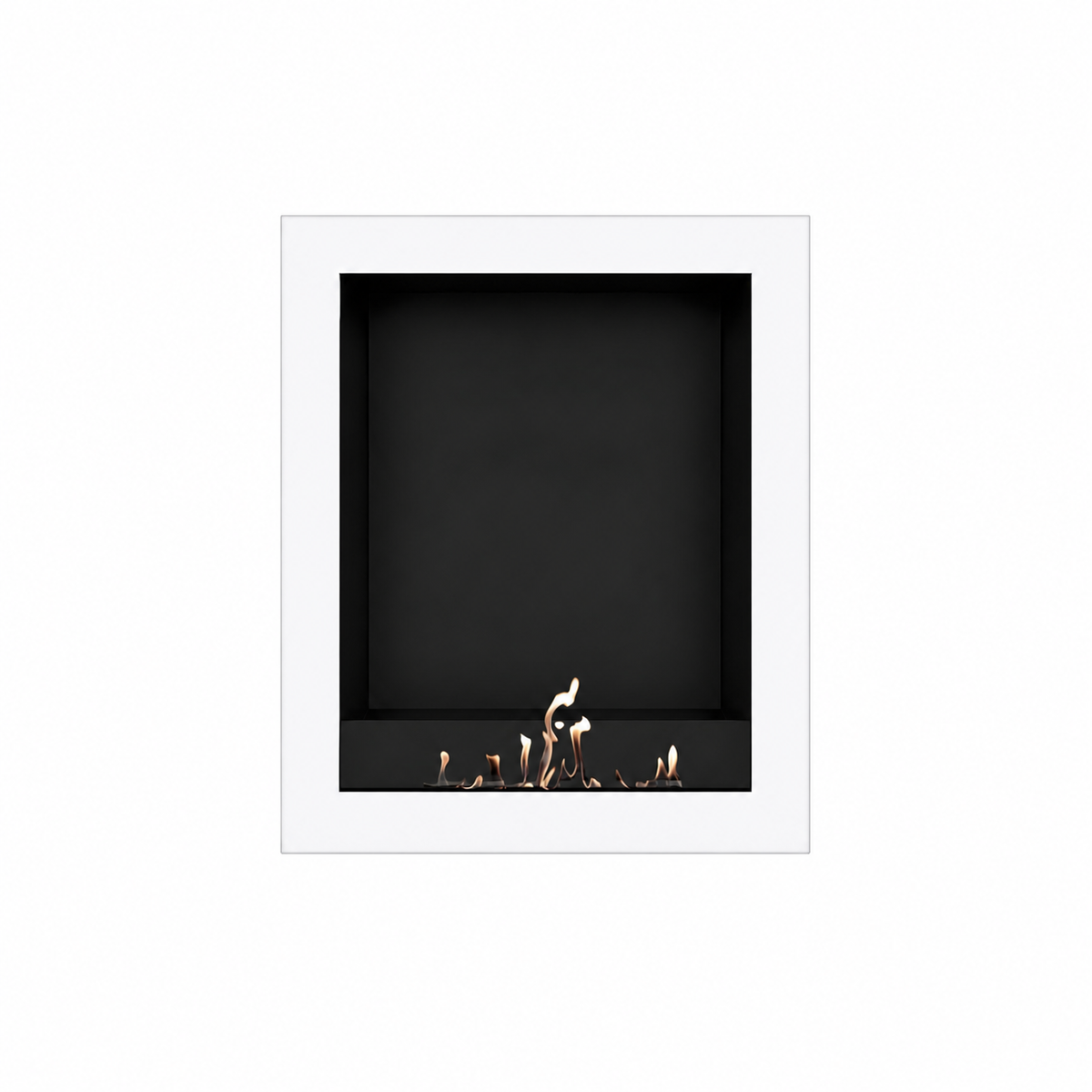 Wild Flame Selected Box verticale bio-ethanol wandhaard wit 70 x 100 cm – sfeerfoto