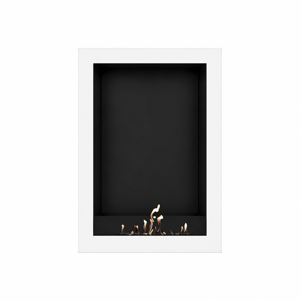 Wild Flame Selected Box verticale bio-ethanol wandhaard wit 70 x 140 cm – sfeerfoto