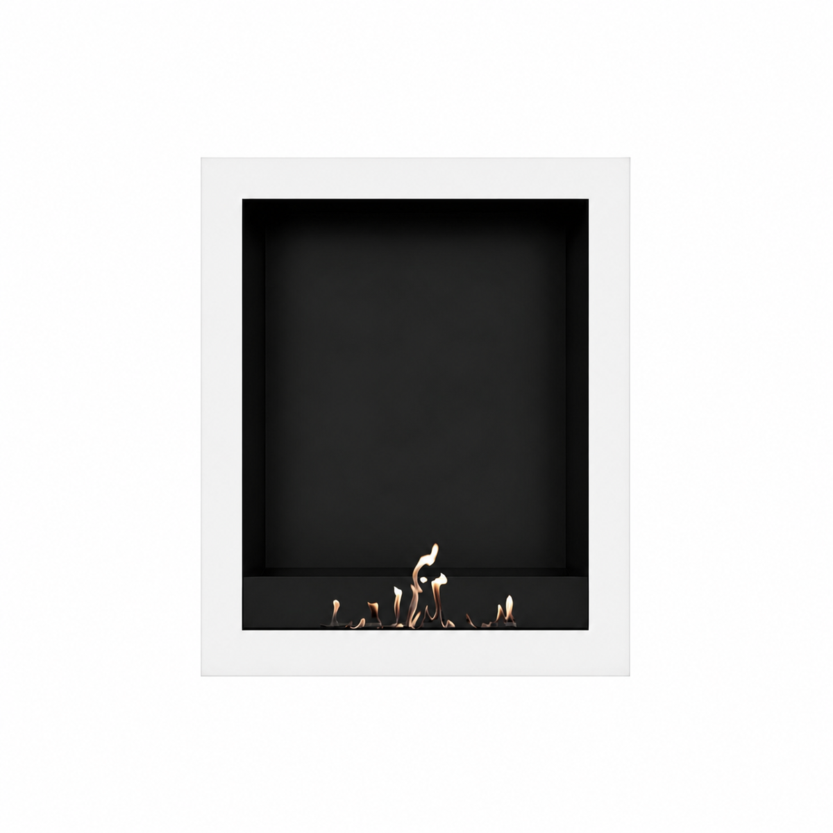 Wild Flame Selected Box verticale bio-ethanol wandhaard wit 80 x 120 cm – sfeerfoto