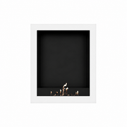 Wild Flame Selected Box verticale bio-ethanol wandhaard wit 80 x 120 cm – sfeerfoto