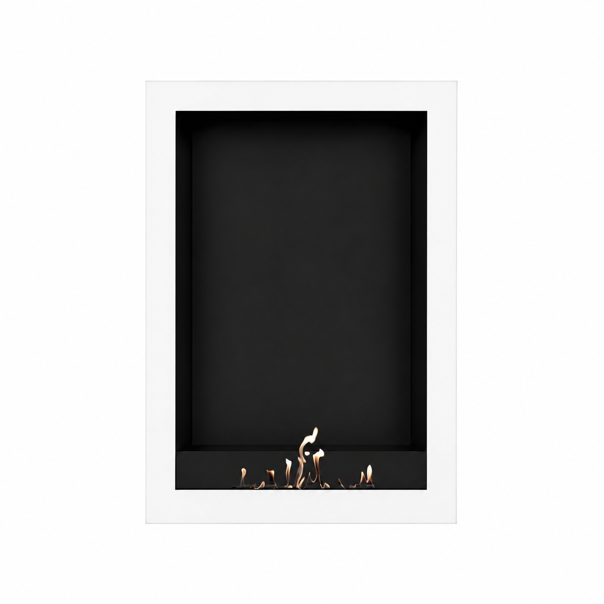 Wild Flame Selected Box verticale bio-ethanol wandhaard wit 80 x 160 cm – sfeerfoto