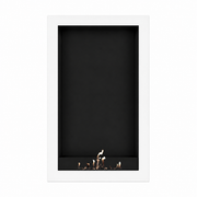 Wild Flame Selected Box verticale bio-ethanol wandhaard wit 80 x 200 cm – sfeerfoto