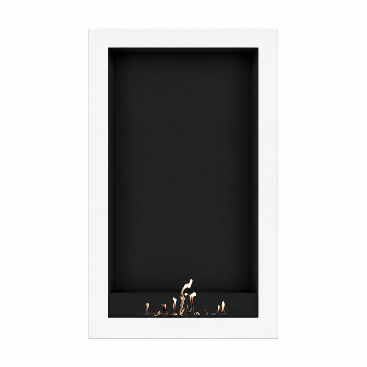 Wild Flame Selected Box verticale bio-ethanol wandhaard wit 80 x 200 cm – sfeerfoto