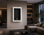 Wild Flame Selected Box verticale bio-ethanol wandhaard wit 80 x 140 cm – sfeerfoto