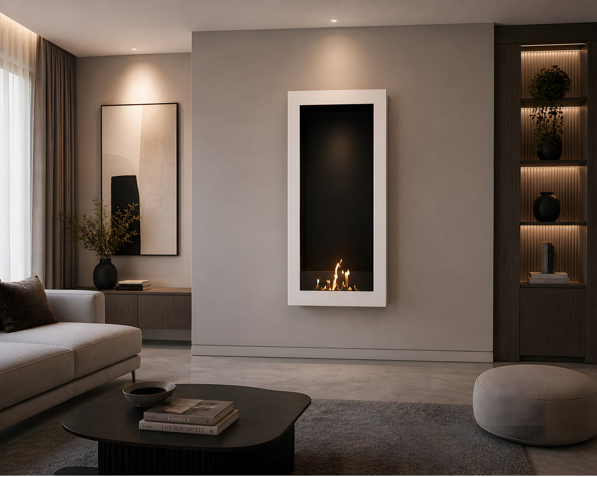Wild Flame Selected Box verticale bio-ethanol wandhaard wit 70 x 200 cm – detailfoto